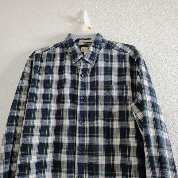 L.L.Bean Traditional Fit Plaid Flannel Button Down Shirt Men’s XL 100% Cotton - Picture 9 of 15